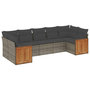 Voir la diapositive 2 : VIDAXL Salon de jardin avec coussins 7 pcs gris resine tressee