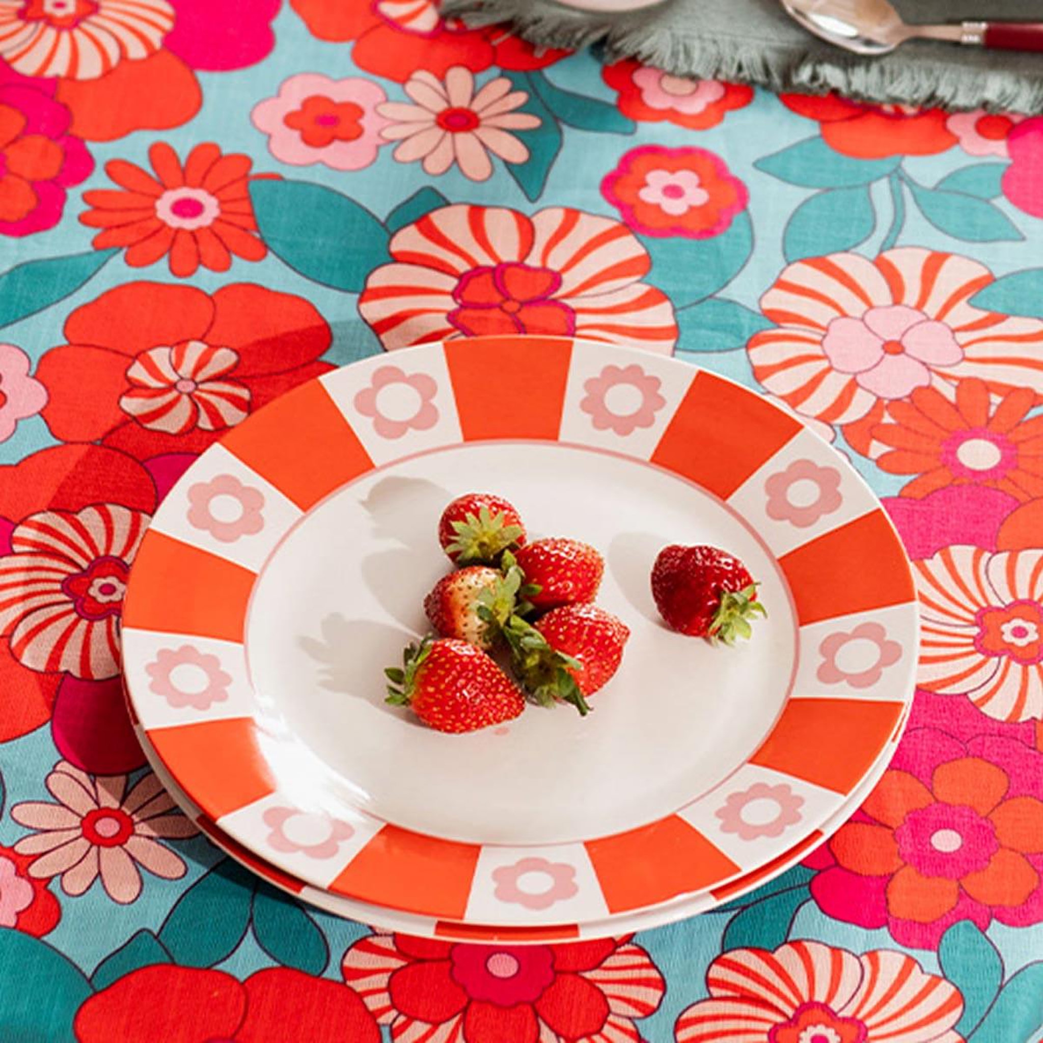 Voir la diapositive 3 : SECRET DE GOURMET Lot de 6 assiettes plates  chachapop  26cm multicolore