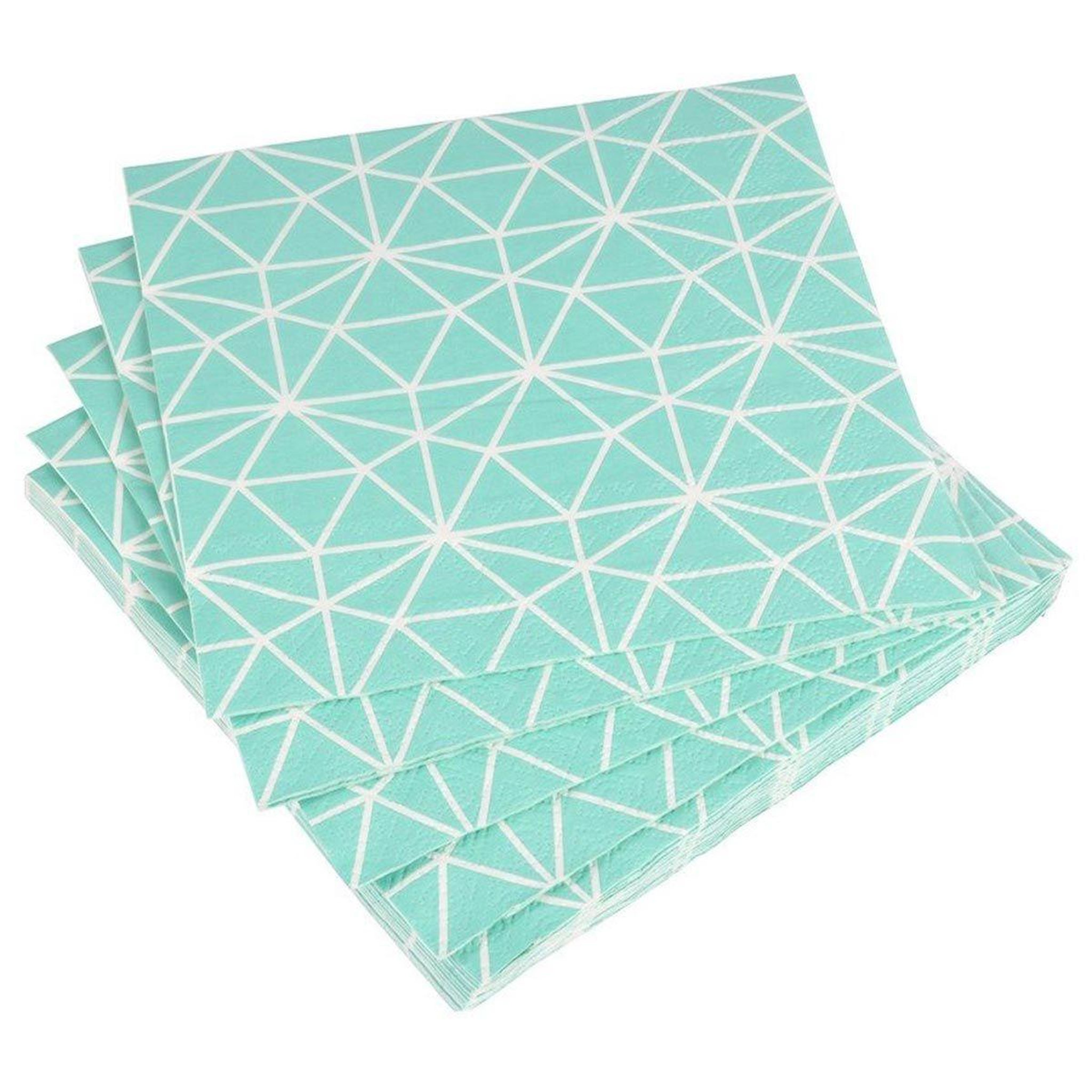 HOMEA Lot de 20 serviettes en papier  géométrie  33x33cm menthe