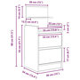 Voir la diapositive 6 : VIDAXL Table de chevet avec 2 tiroirs sonoma gris 38x34x80 cm