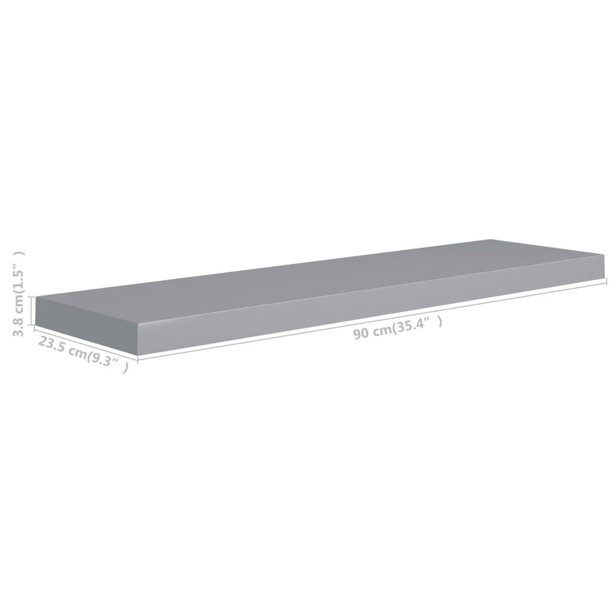 Voir la diapositive 6 : VIDAXL Etagere murale flottante gris 90x23,5x3,8 cm MDF