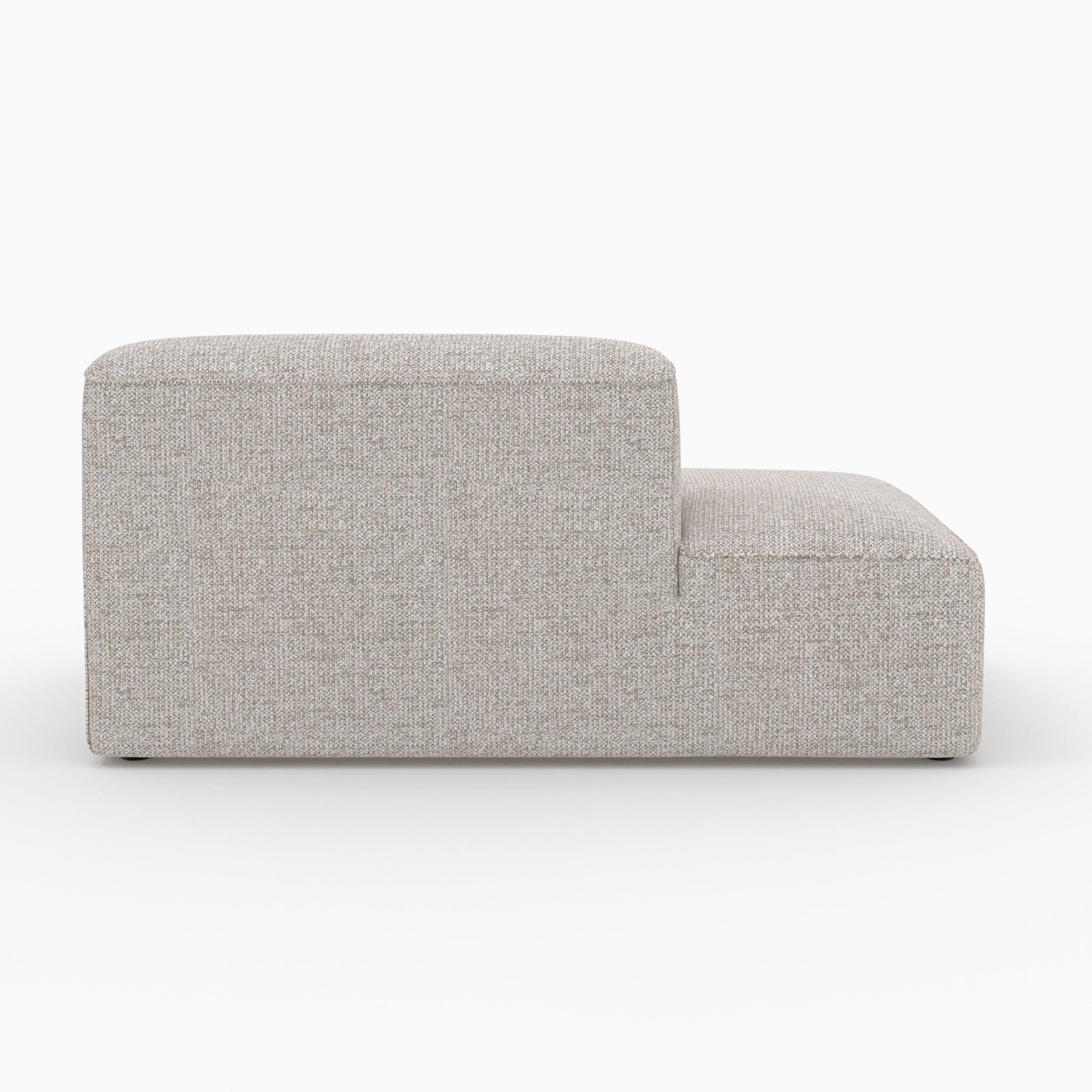 Voir la diapositive 3 : MAISON PAVANE Méridienne dossier à droite pour canapé modulable en tissu beige-hestia