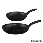 FIVE Lot de 2 Poêles en Aluminium  Caractère  24-28cm Noir