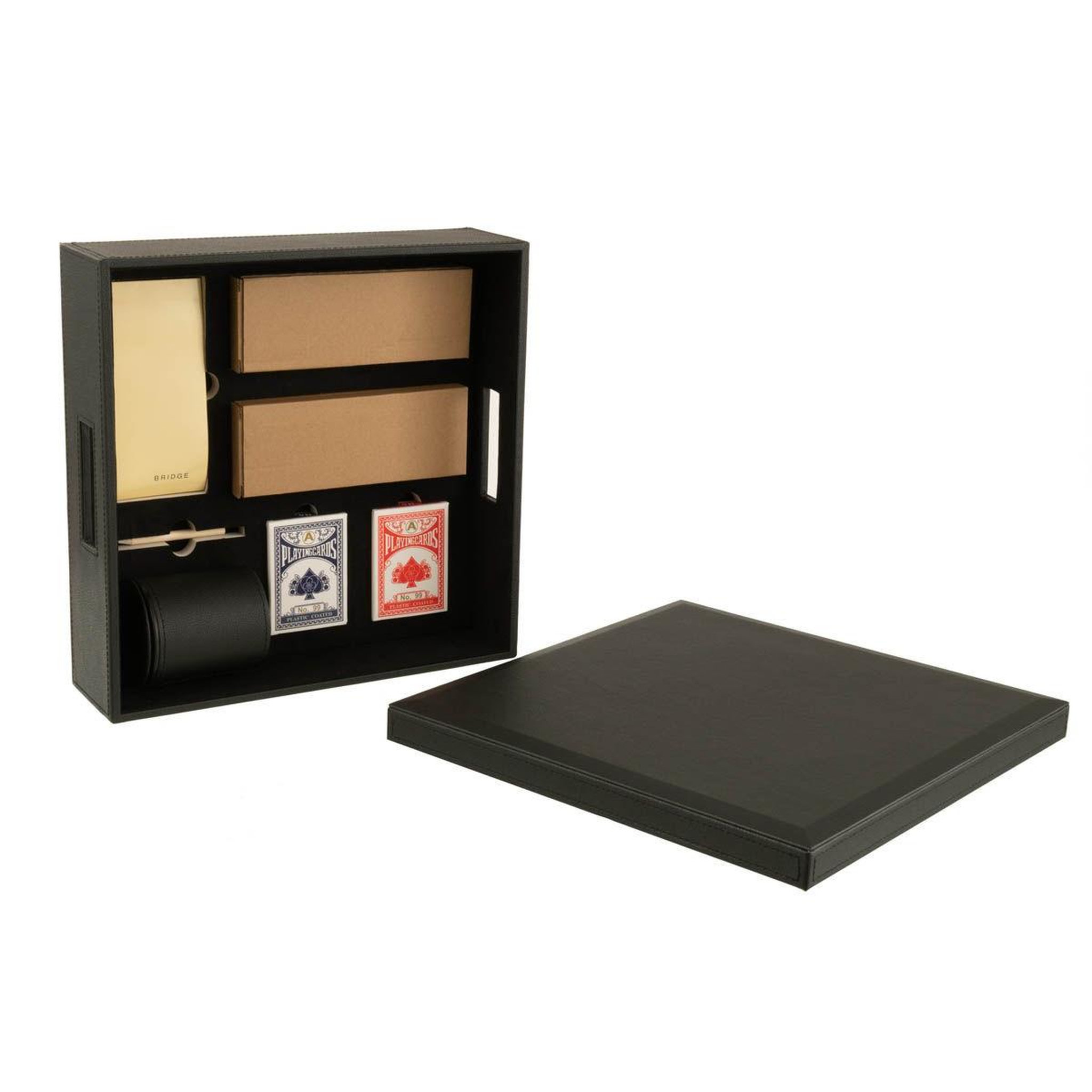 Voir la diapositive 3 : J-LINE Boîte jeux de cartes & échiquier  ezra  35cm noir