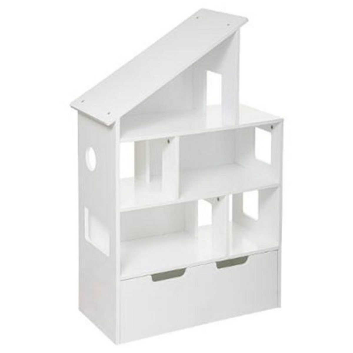 Atmosphera Kids Étagère & Coffre à Roulettes  Maison  103cm Blanc