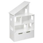 Atmosphera Kids Étagère & Coffre à Roulettes  Maison  103cm Blanc