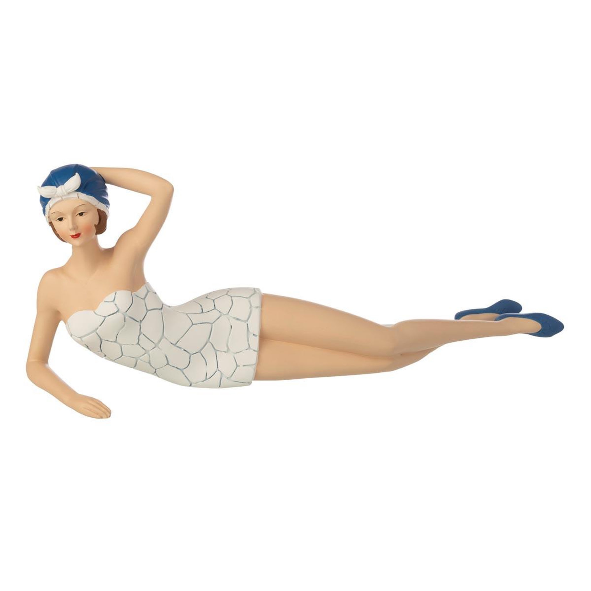 J-LINE Statuette femme  maillot de bain  50cm blanc