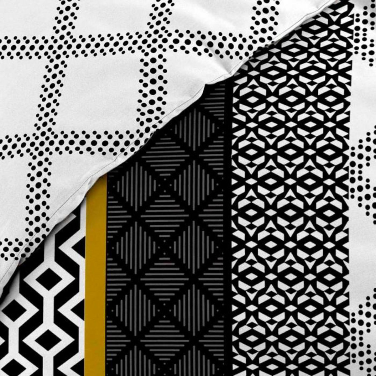 Paris Prix Parure de Lit 3 Pièces  Dakota  240x220cm Noir