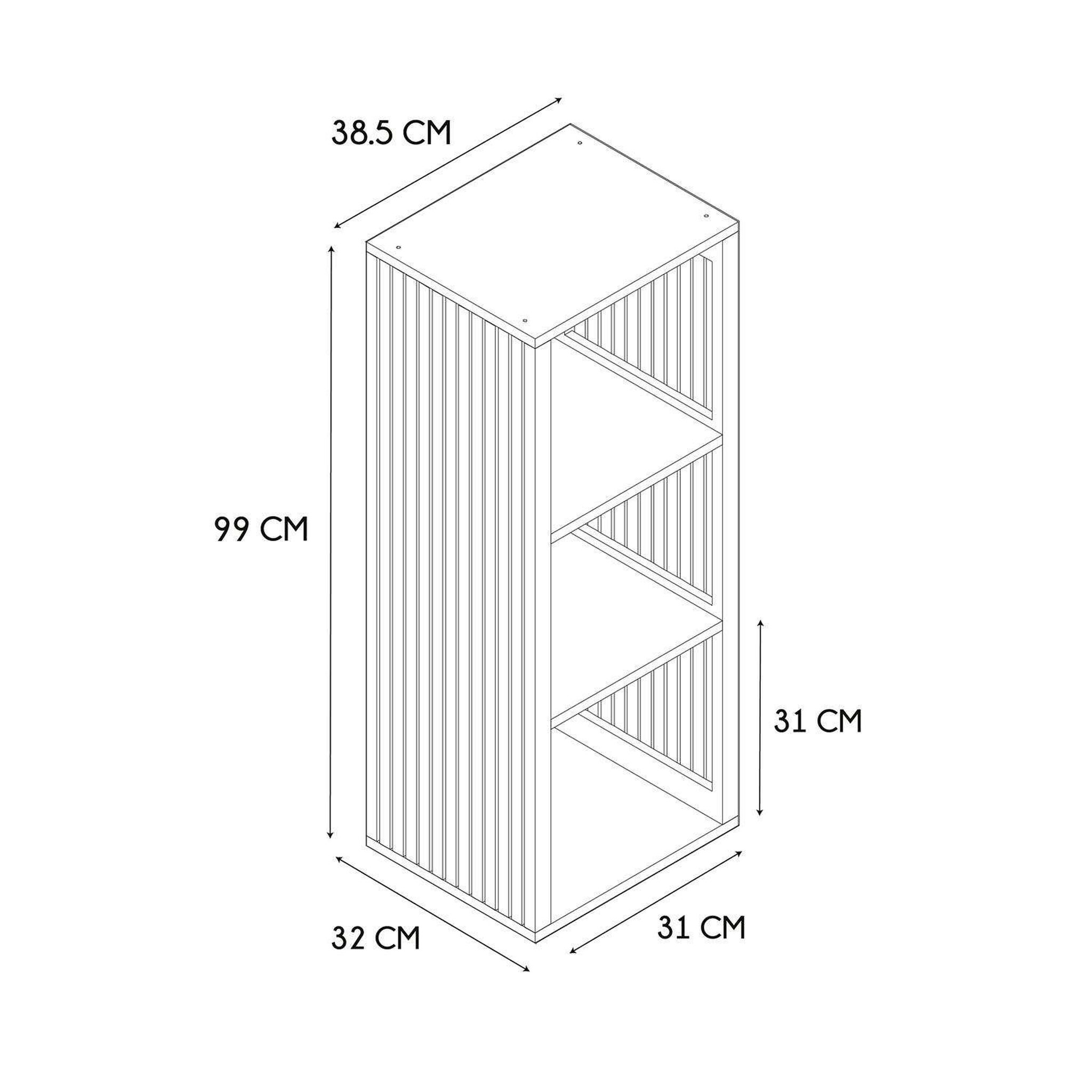 Voir la diapositive 3 : The Home Deco Factory Etagère de rangement 3 cases saulk en bois - marron
