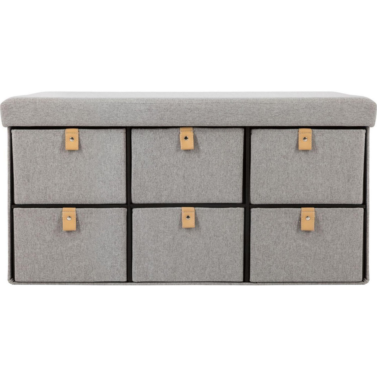 ATMOSPHERA Banc d'entrée pliable Suède - L. 76 x H. 38 cm - Gris
