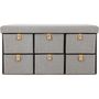 Voir la diapositive 2 : ATMOSPHERA Banc d'entrée pliable Suède - L. 76 x H. 38 cm - Gris