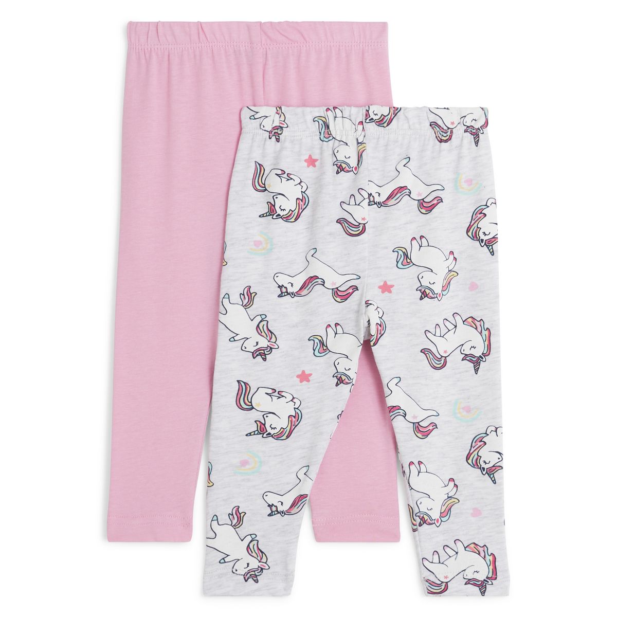 INEXTENSO Lot de 2 leggings c&oelig;urs bébé fille