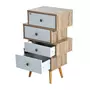 HOMCOM Meuble commode chiffonnier style scandinave 4 tiroirs coulissants 47 x 30 x 81 cm coloris blanc bois de chêne