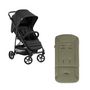 Voir la diapositive 1 : HAUCK Poussette citadine Rapid 4 Noir + sur-assise pour poussette Pushchair Seat Liner Vert