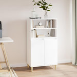 VIDAXL Buffet haut Blanc 60x36x110 cm Bois d'ingenierie