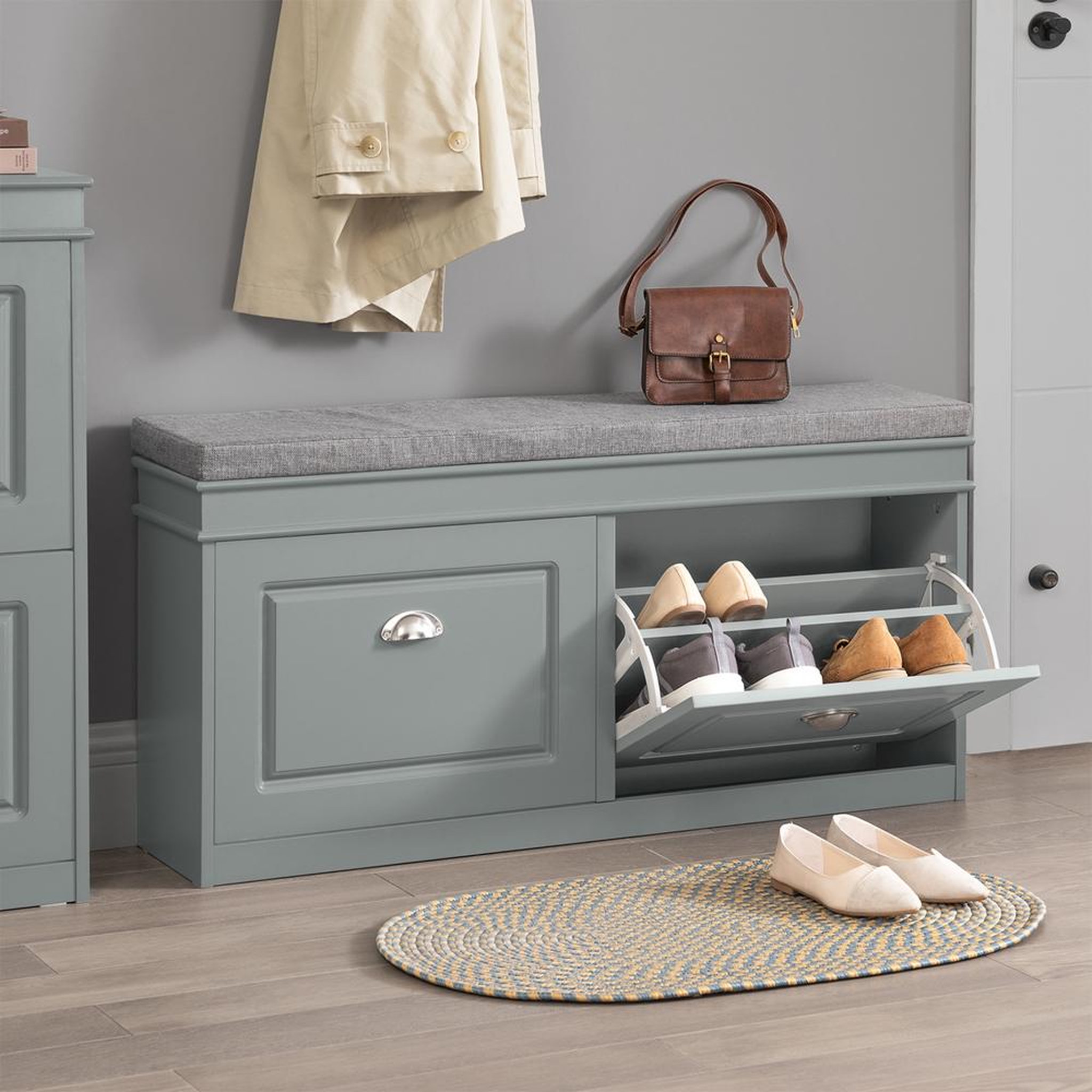 Voir la diapositive 5 : SOBUY SoBuy - Banc de rangement à chaussures avec 2 tiroirs - Classique - FSR64