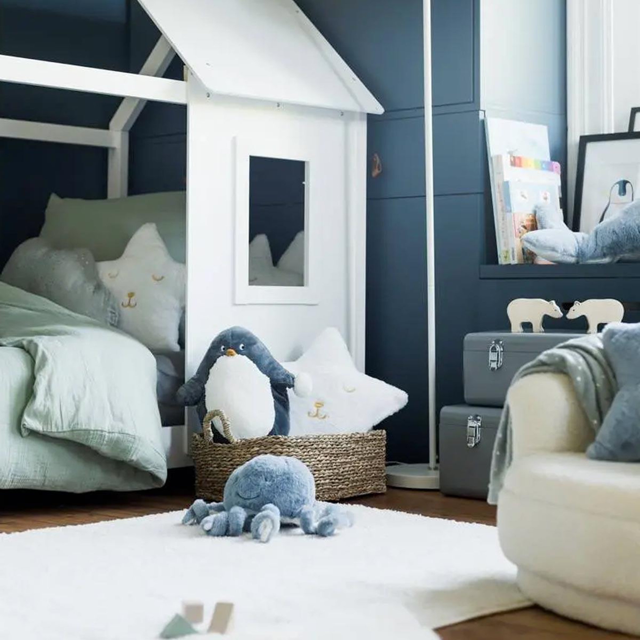 Voir la diapositive 3 : Atmosphera Kids Coussin imitation fourrure  étoile  39x39cm blanc