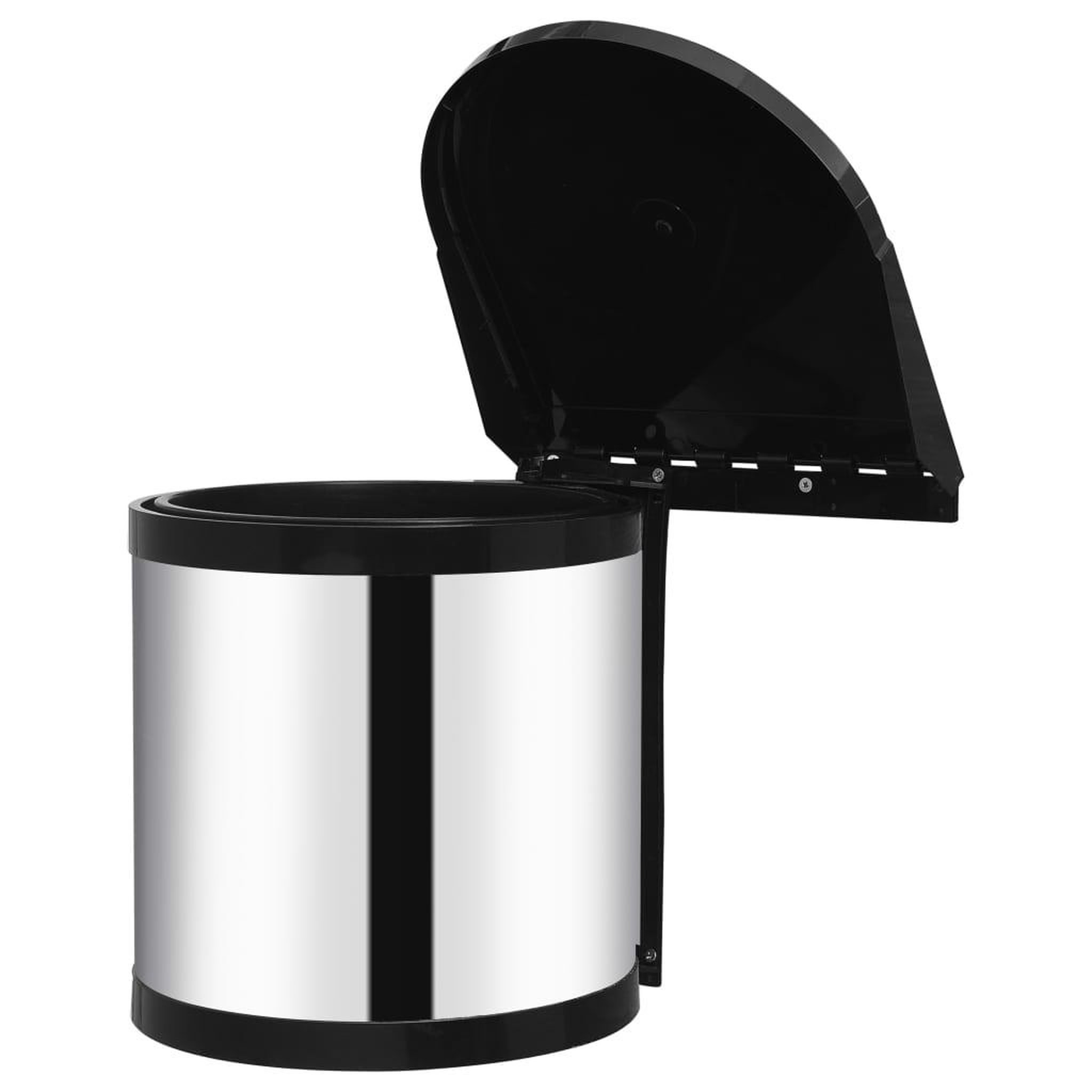 Voir la diapositive 3 : VIDAXL Poubelle integree de cuisine Acier inoxydable 8 L
