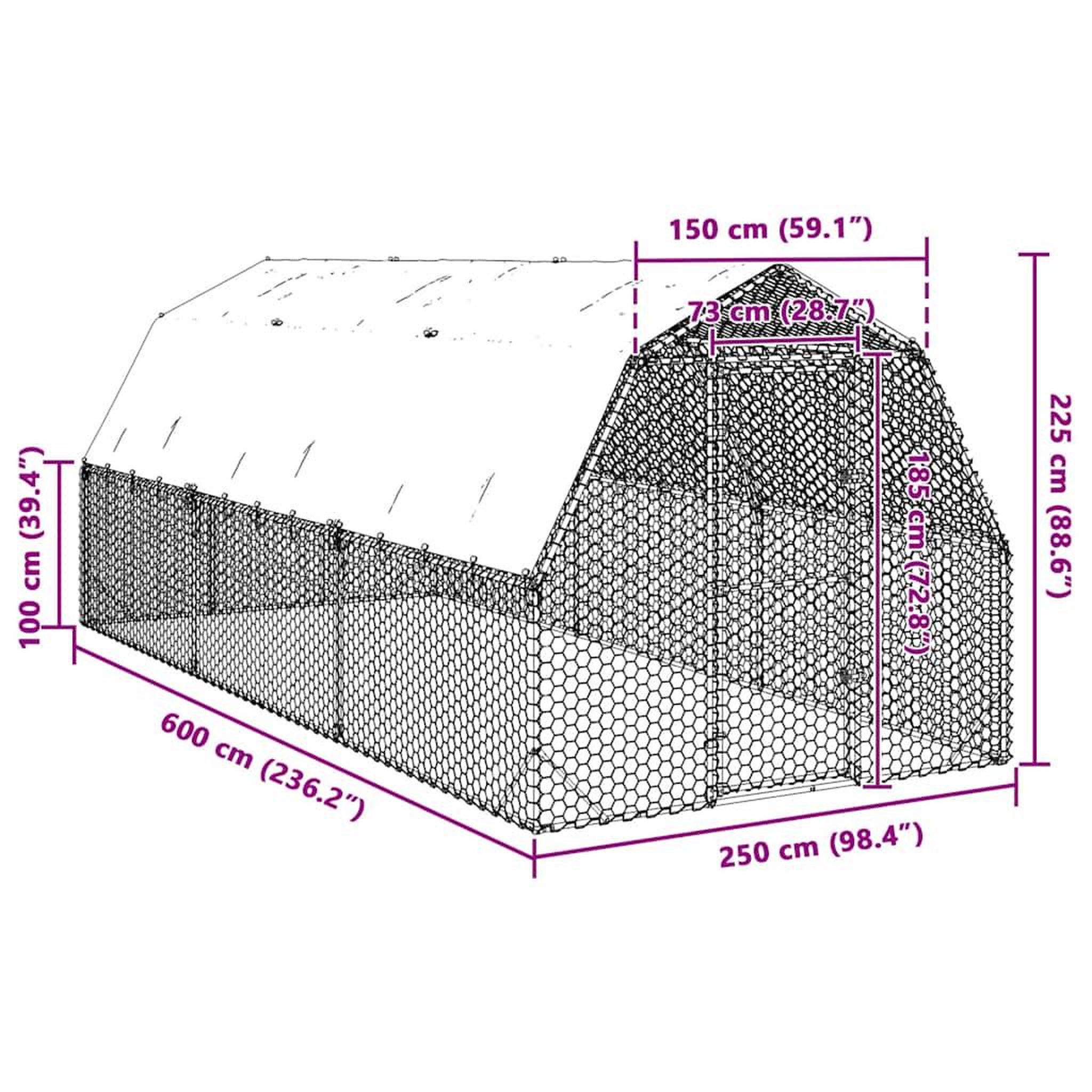 Voir la diapositive 6 : VIDAXL Poulailler avec toit 2,5x6x2,25 m acier galvanise