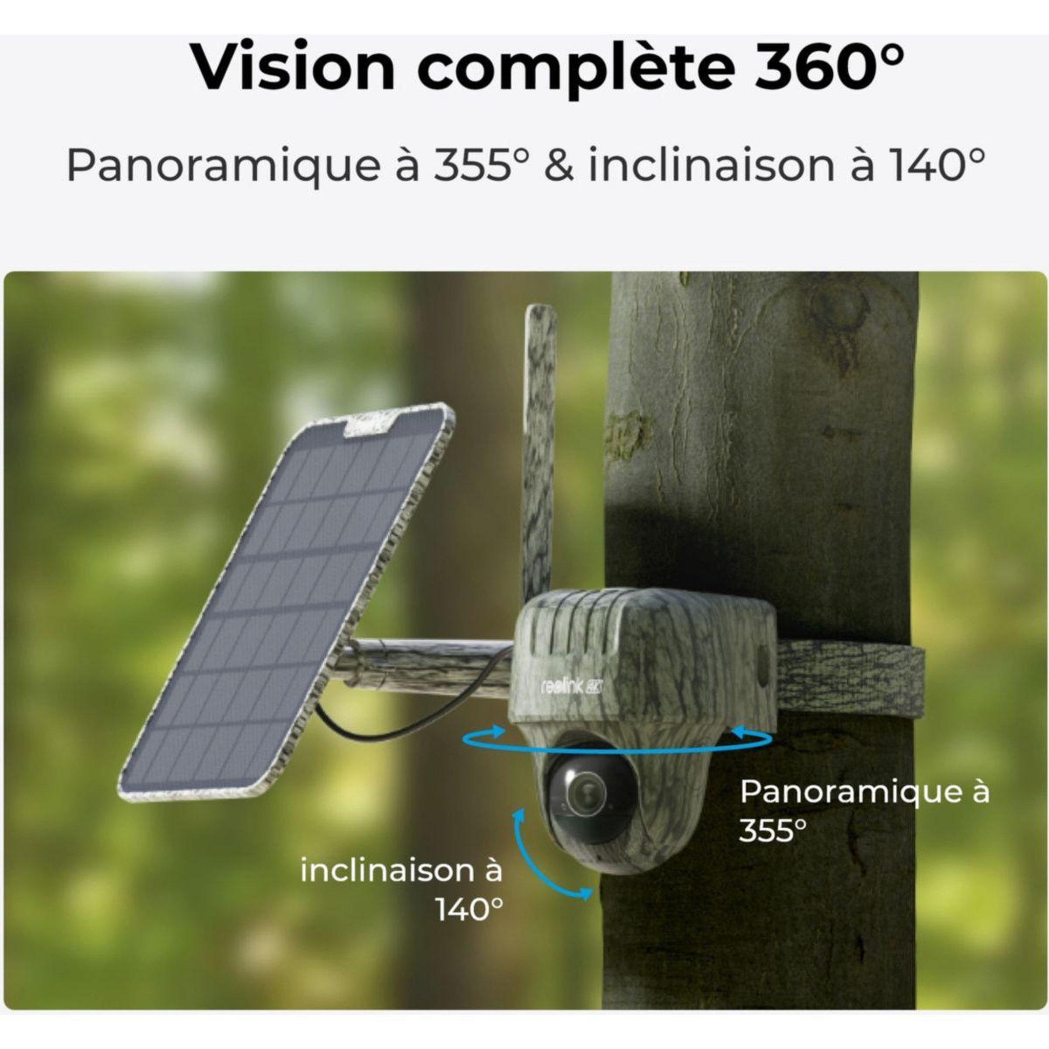 Voir la diapositive 2 : REOLINK Caméra de surveillance G450 Gris + panneau solaire