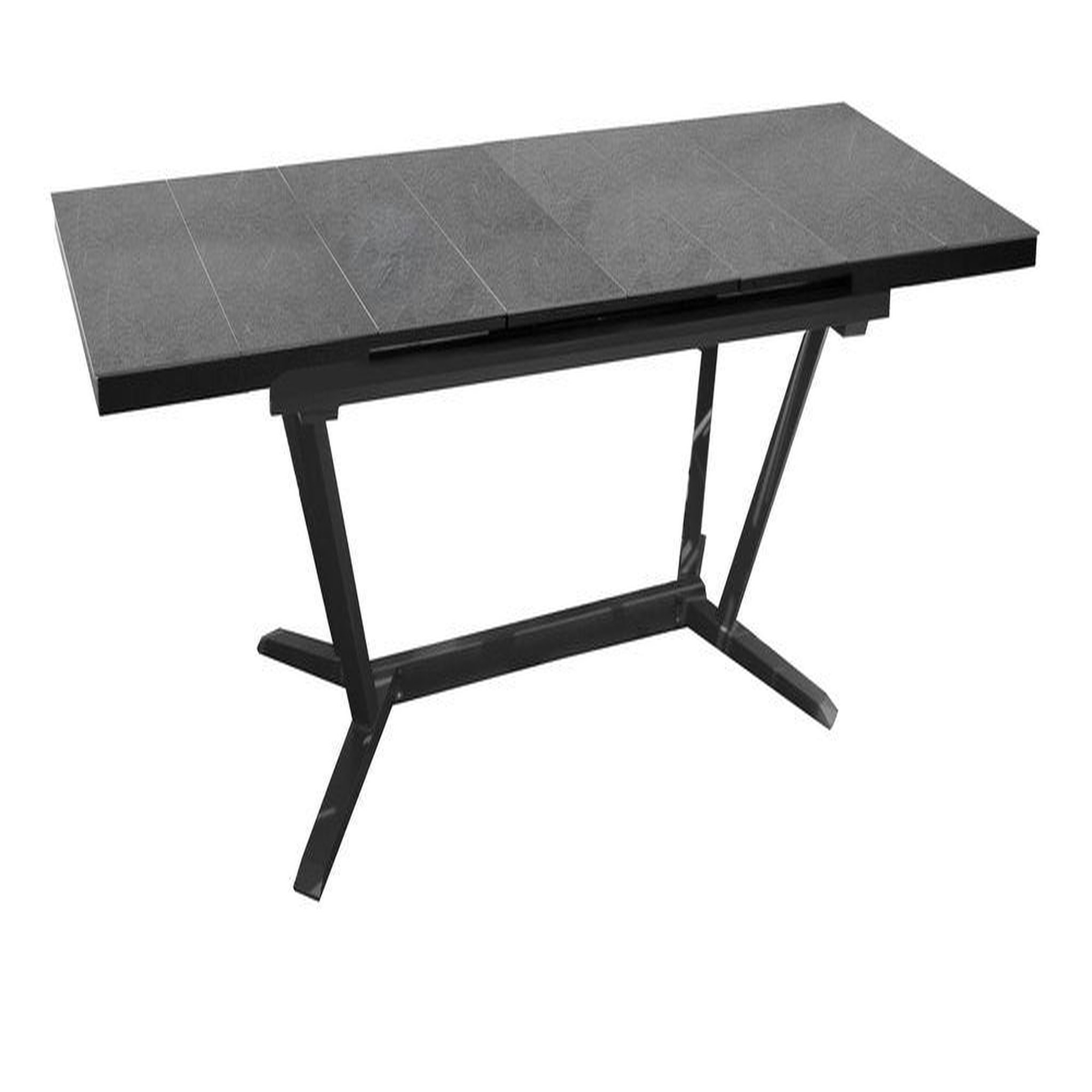 Proloisirs Table de jardin extensible Vita à 8 lames en aluminium/HPL - 180/240 x 100 cm - graphite/ardoise