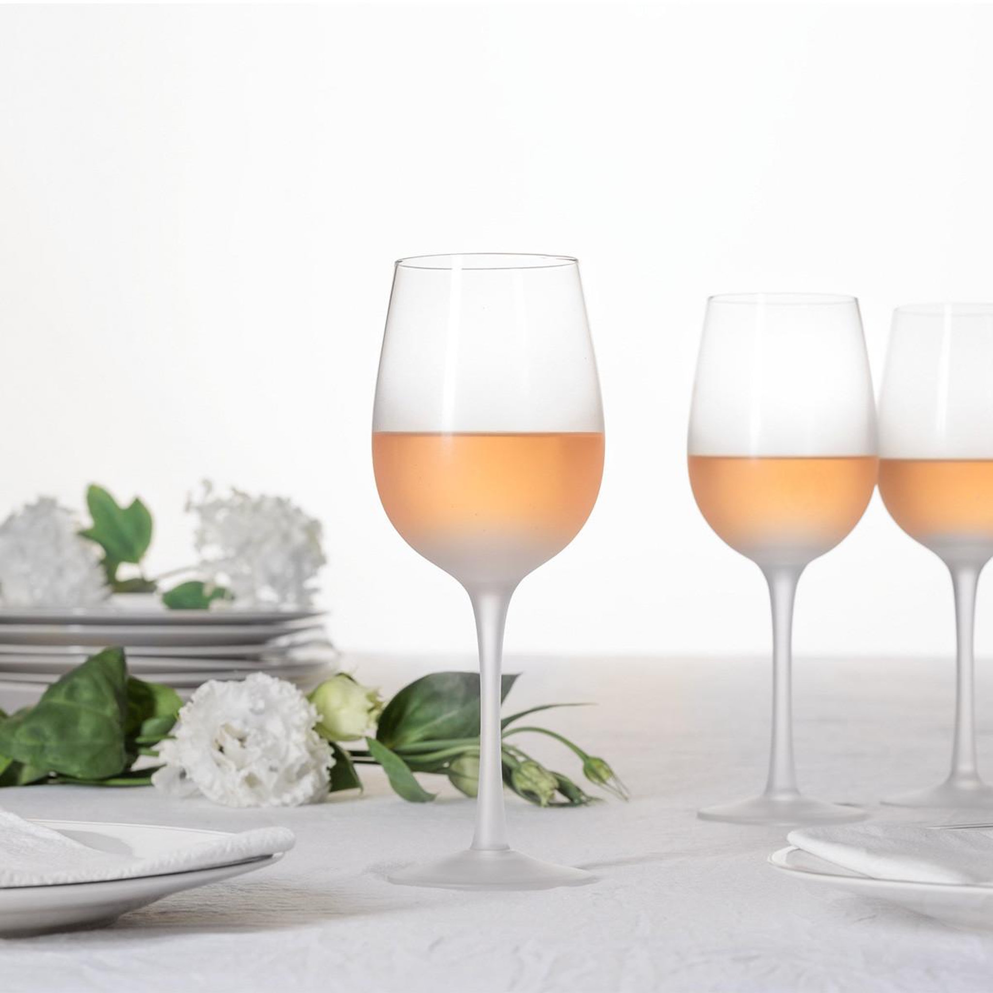 Voir la diapositive 3 : SECRET DE GOURMET Lot de 6 verres à vin  givrés  38cl transparent