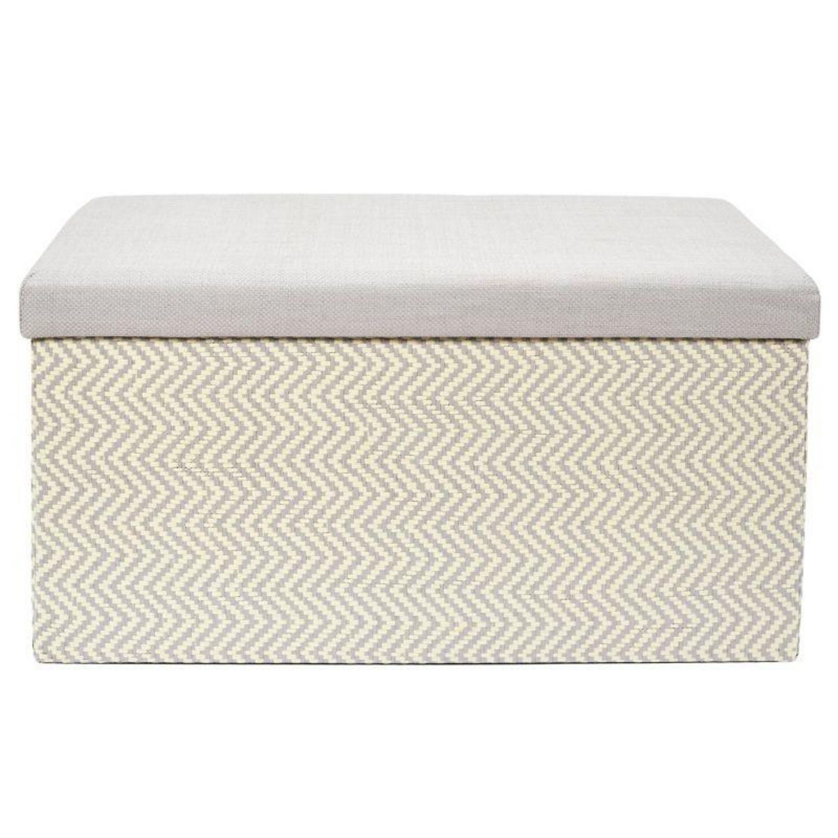 Paris Prix Banc Coffre Pliable  Tressé  76cm Gris