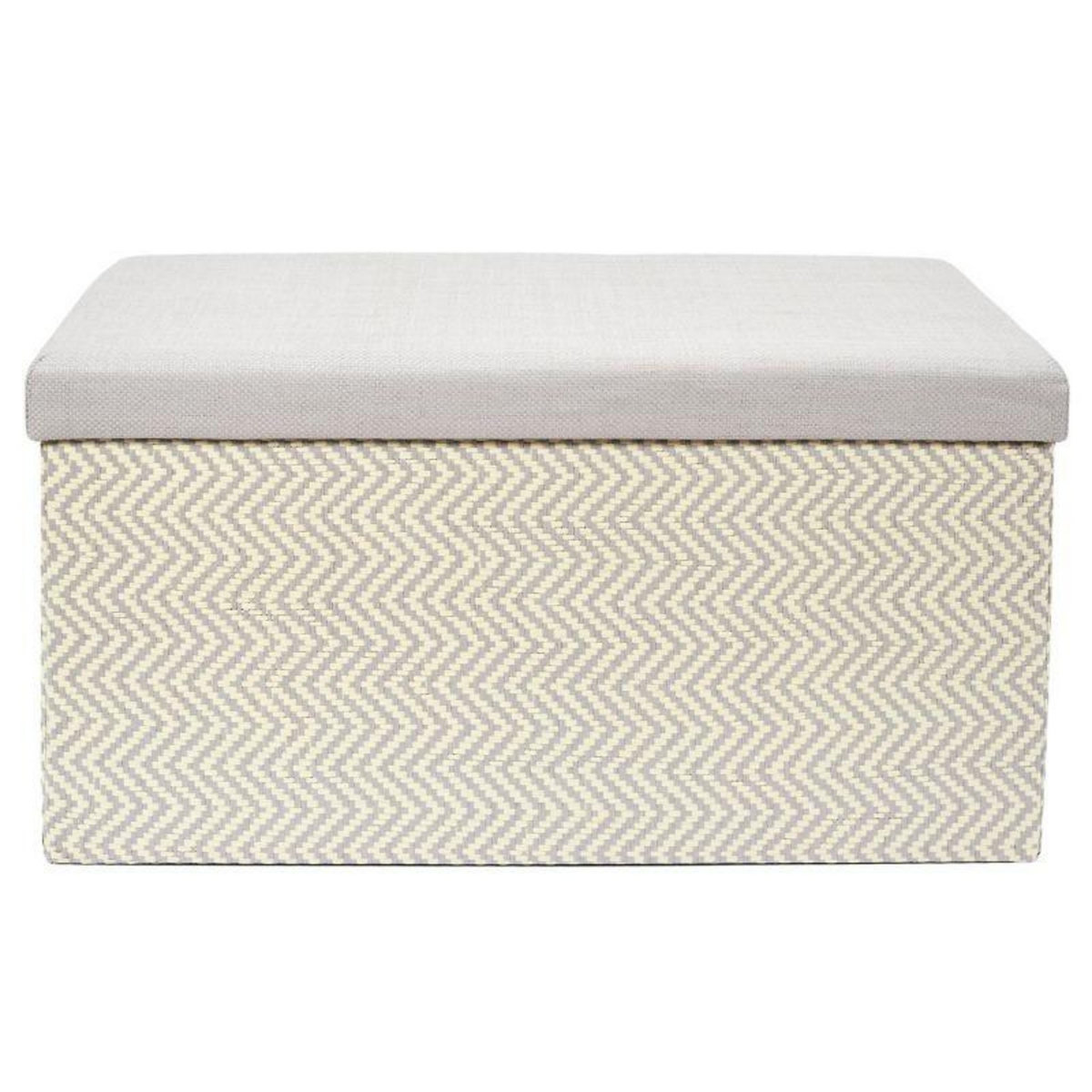 Paris Prix Banc Coffre Pliable  Tressé  76cm Gris