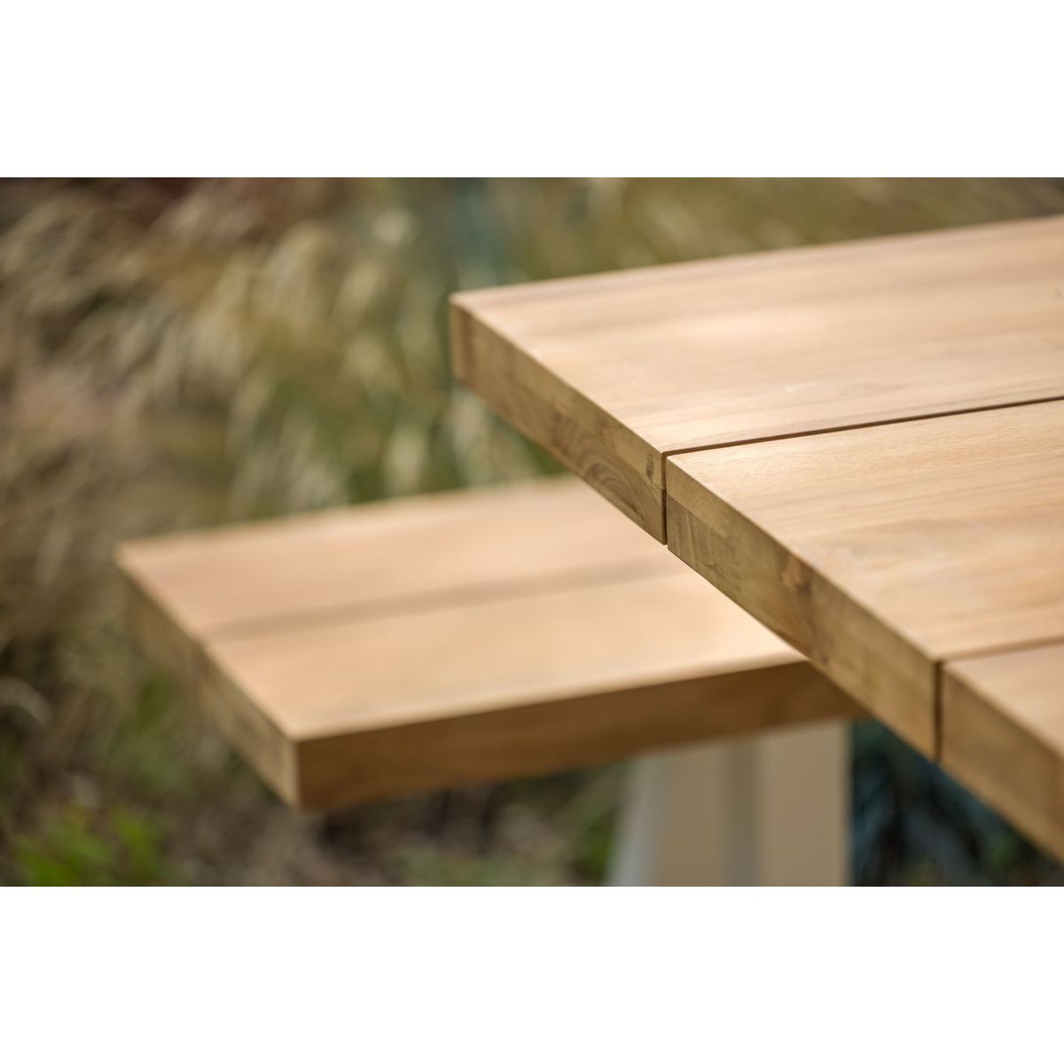 JARDILINE Table de jardin - 6/10 places - Aluminium/Bois - Blanc - SEYCHELLES