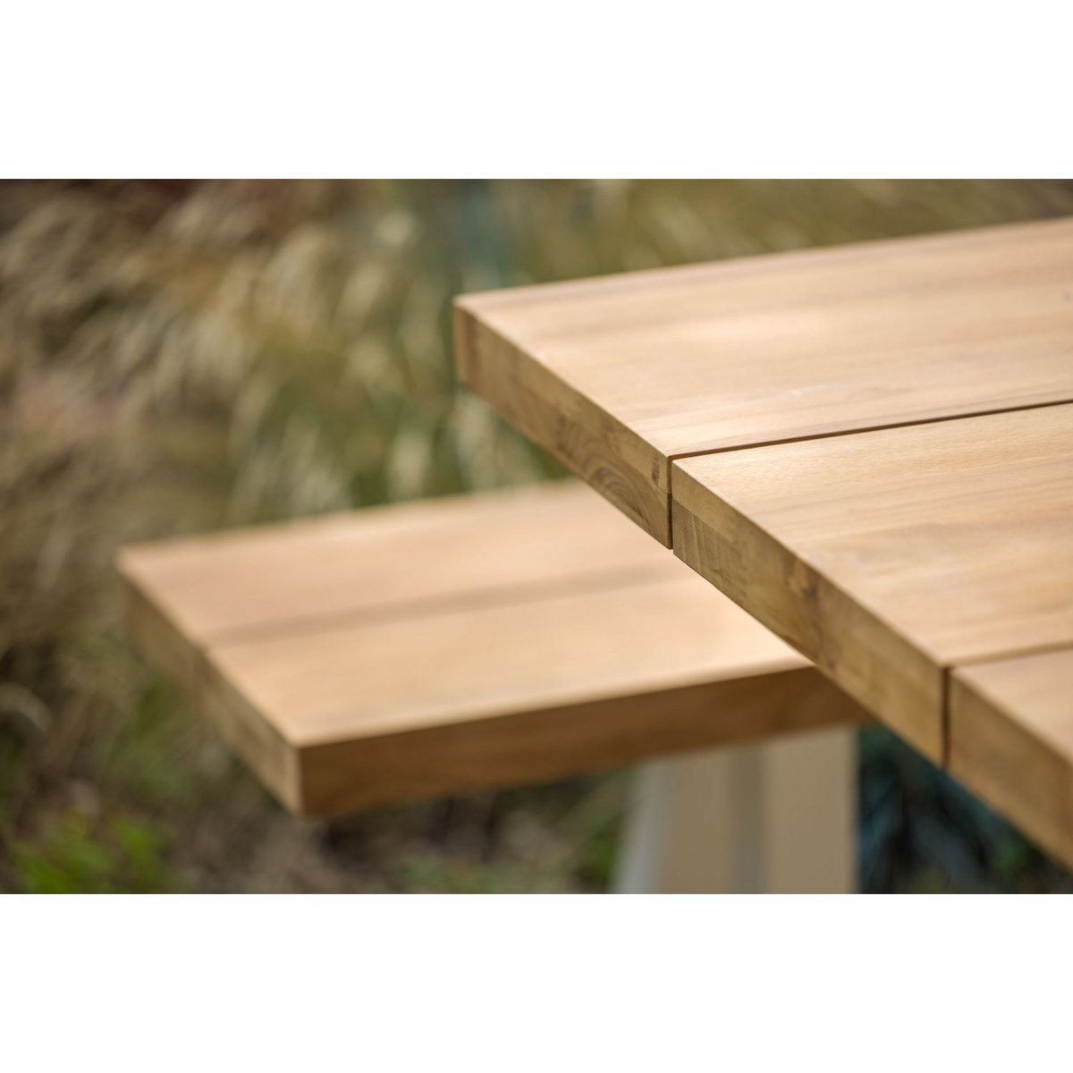 JARDILINE Table de jardin - 6/10 places - Aluminium/Bois - Blanc - SEYCHELLES