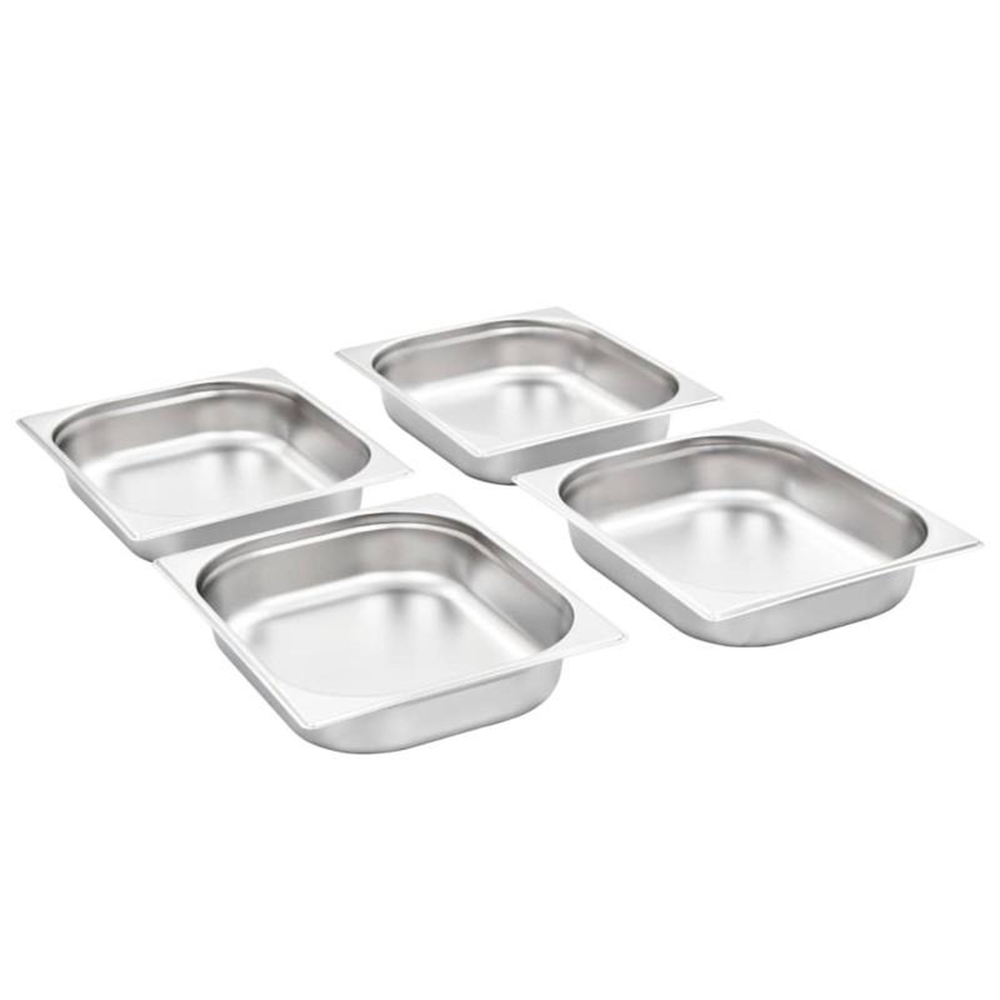 Voir la diapositive 2 : VIDAXL Récipients Gastronorm 4 pcs GN 1 2 65 mm Acier inoxydable
