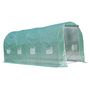 Voir la diapositive 4 : OUTSUNNY Serre de jardin tunnel surface sol 10 m² 5L x 2l x 2,10H m châssis tubulaire renforcé porte zippée 8 fenêtres enroulables vert