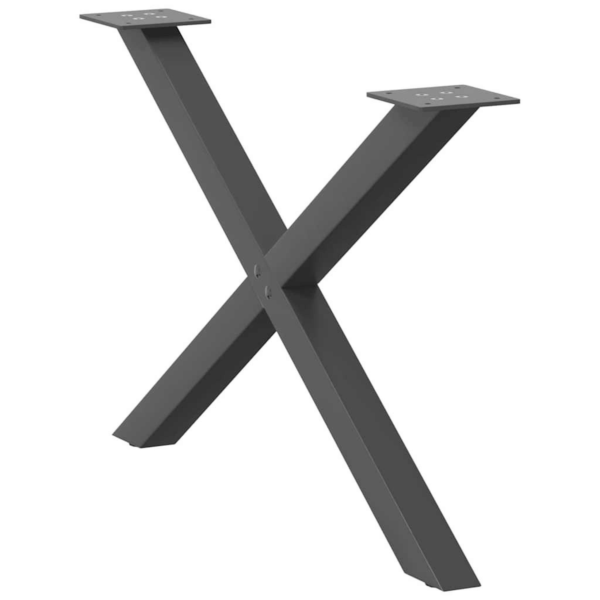 Voir la diapositive 5 : VIDAXL Pieds de table basse forme de X 2 pcs anthracite 70x(42-43) cm
