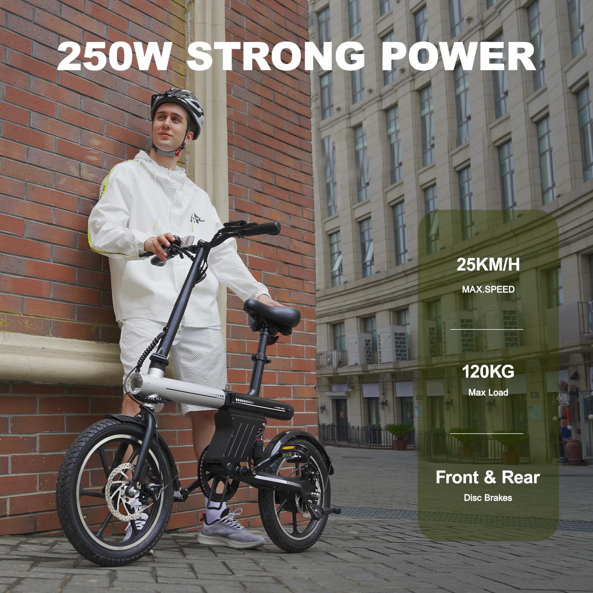 Voir la diapositive 5 : AVDL Vélo électrique pliable avdl a11, 16 pouces, batterie longue autonomie 460 wh, gris