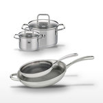 ELO Lot de 2 Poêles 28/32cm et 2 Faitouts 14/20cm Elo Relief Evolution