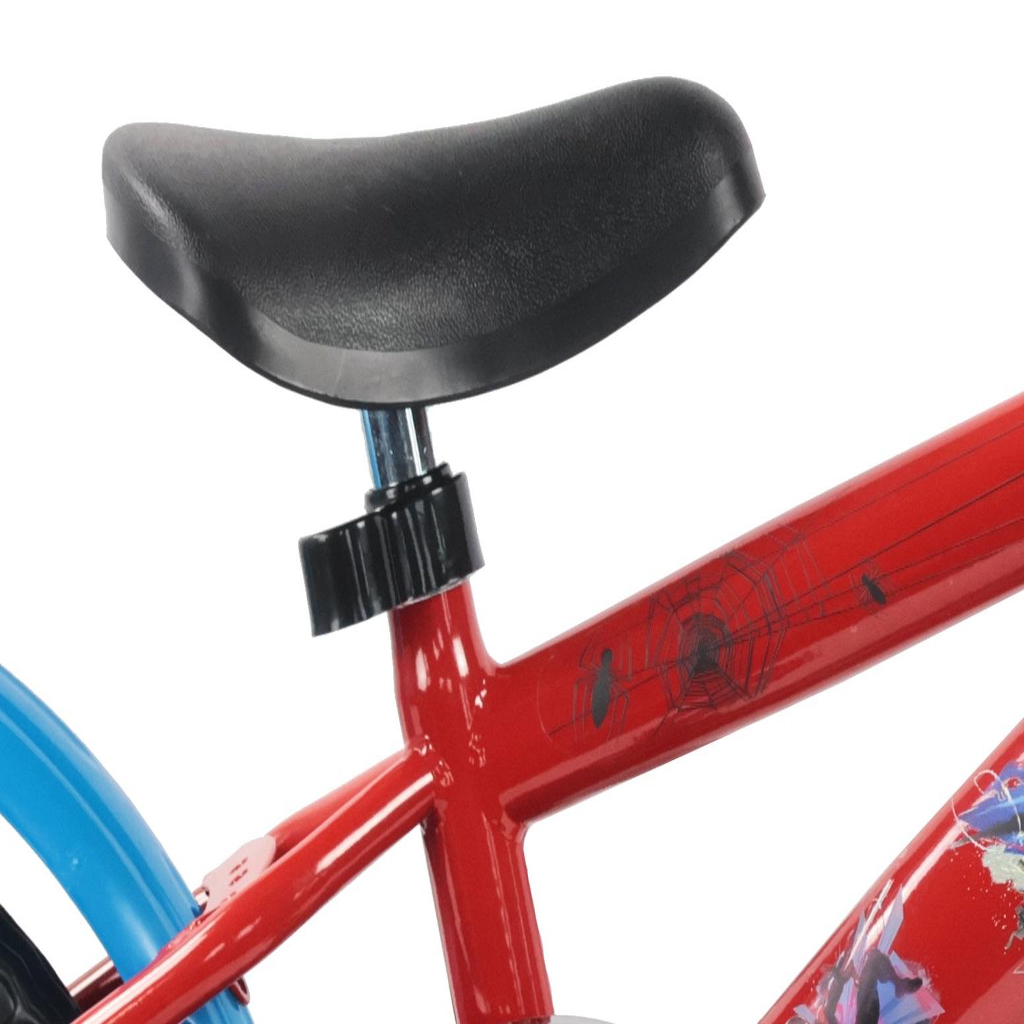 Voir la diapositive 4 : Spiderman Vélo enfant 10'' spiderman avec 1 frein, plaque avant décorative , bidon arrière, stabilisateurs & pneus increuvables