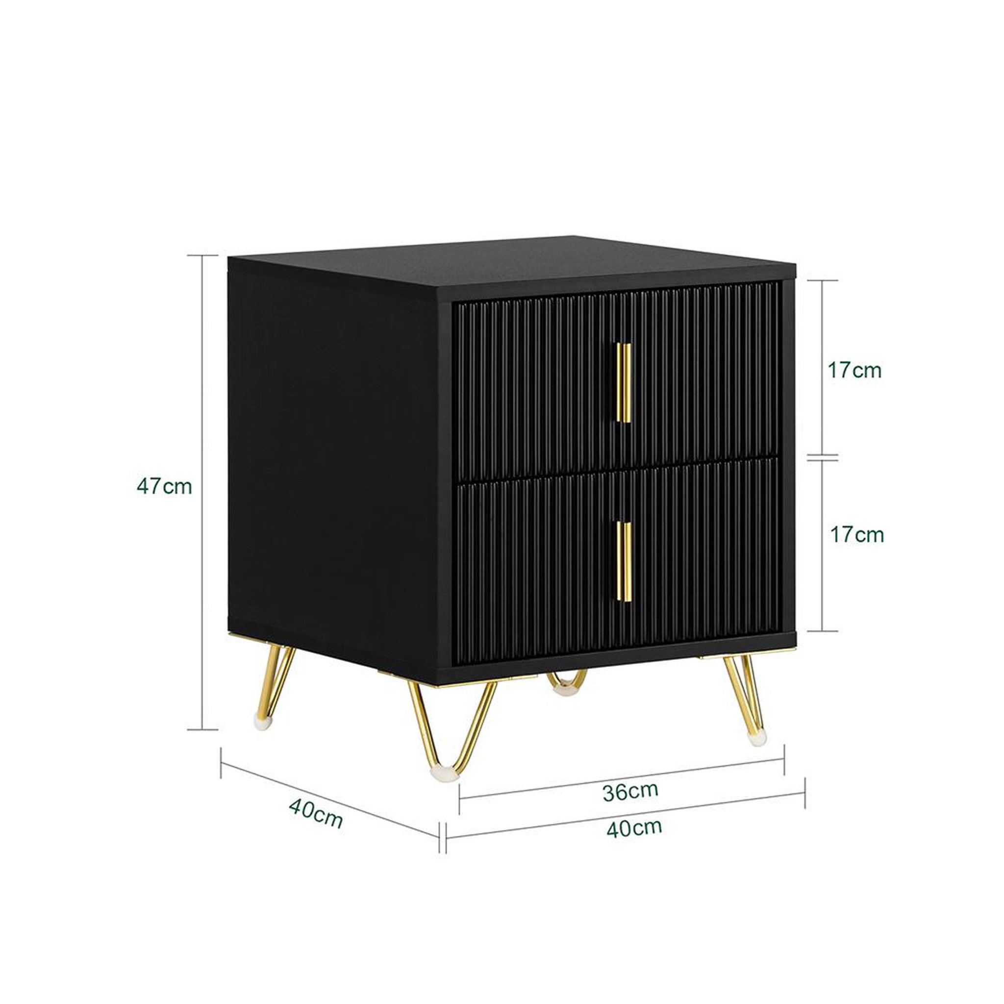 Voir la diapositive 3 : SOBUY SoBuy - Table De Chevet à deux tiroirs - Moderne - FBT115X2