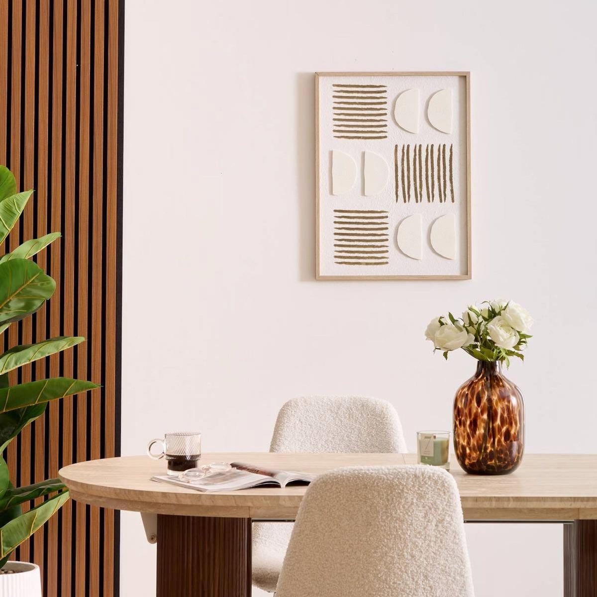 ATMOSPHERA Toile Déco 3D  Nourane  45x60cm Blanc