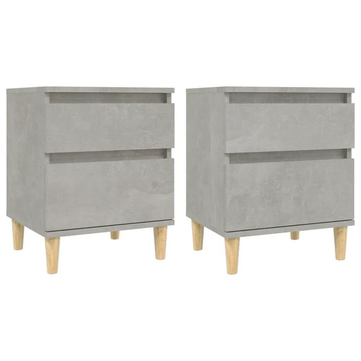 VIDAXL Tables de chevet 2 pcs Gris beton 40x35x50 cm