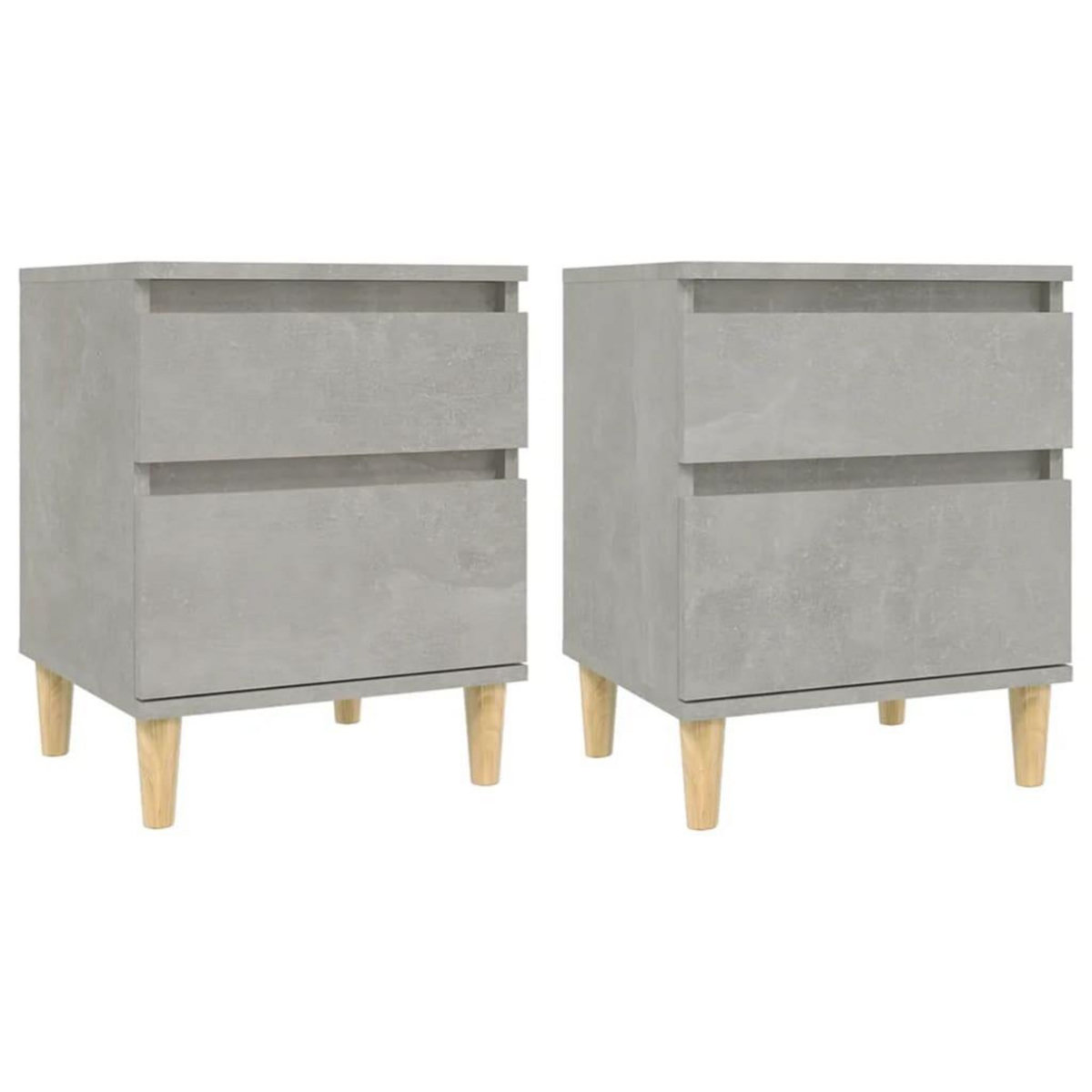 VIDAXL Tables de chevet 2 pcs Gris beton 40x35x50 cm