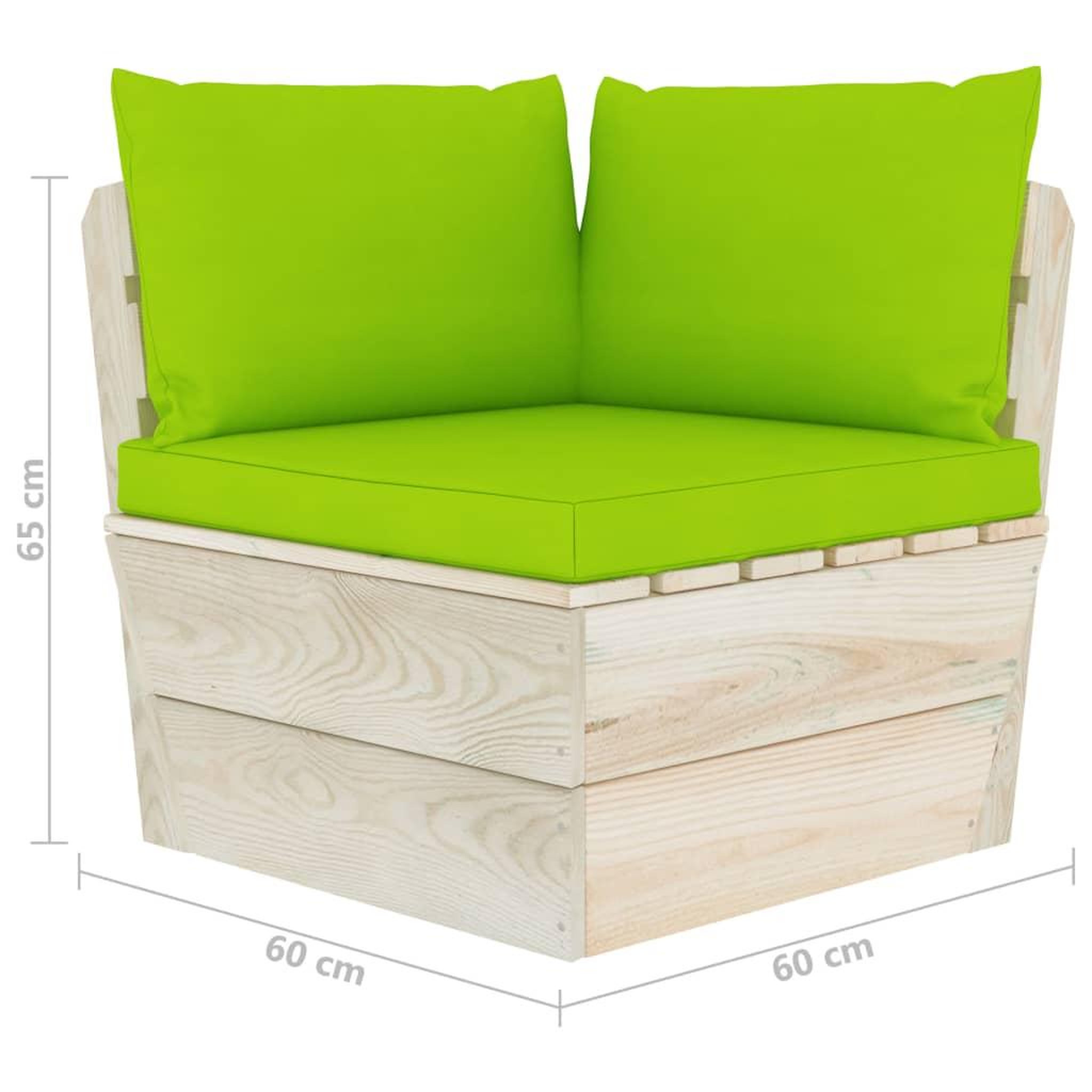 Voir la diapositive 6 : VIDAXL Salon de jardin palette 5 pcs avec coussins bois d'epicea