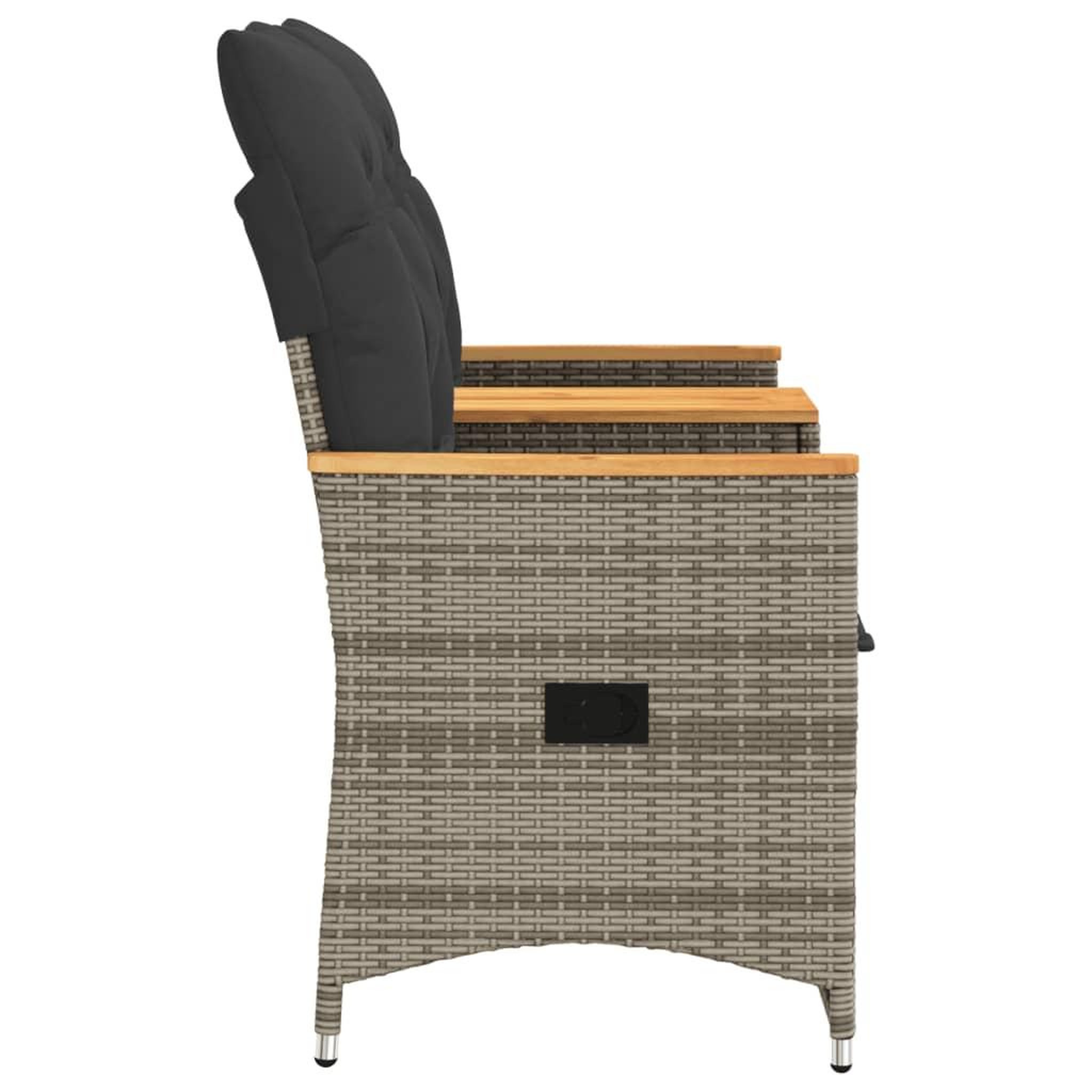 Voir la diapositive 5 : VIDAXL Canape de jardin inclinable 2 places avec table gris poly rotin