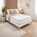 KING OF DREAMS Ensemble Sommier Tapissier et Matelas Soutien Très Ferme. Coloris disponibles : Blanc, Noir, Gris