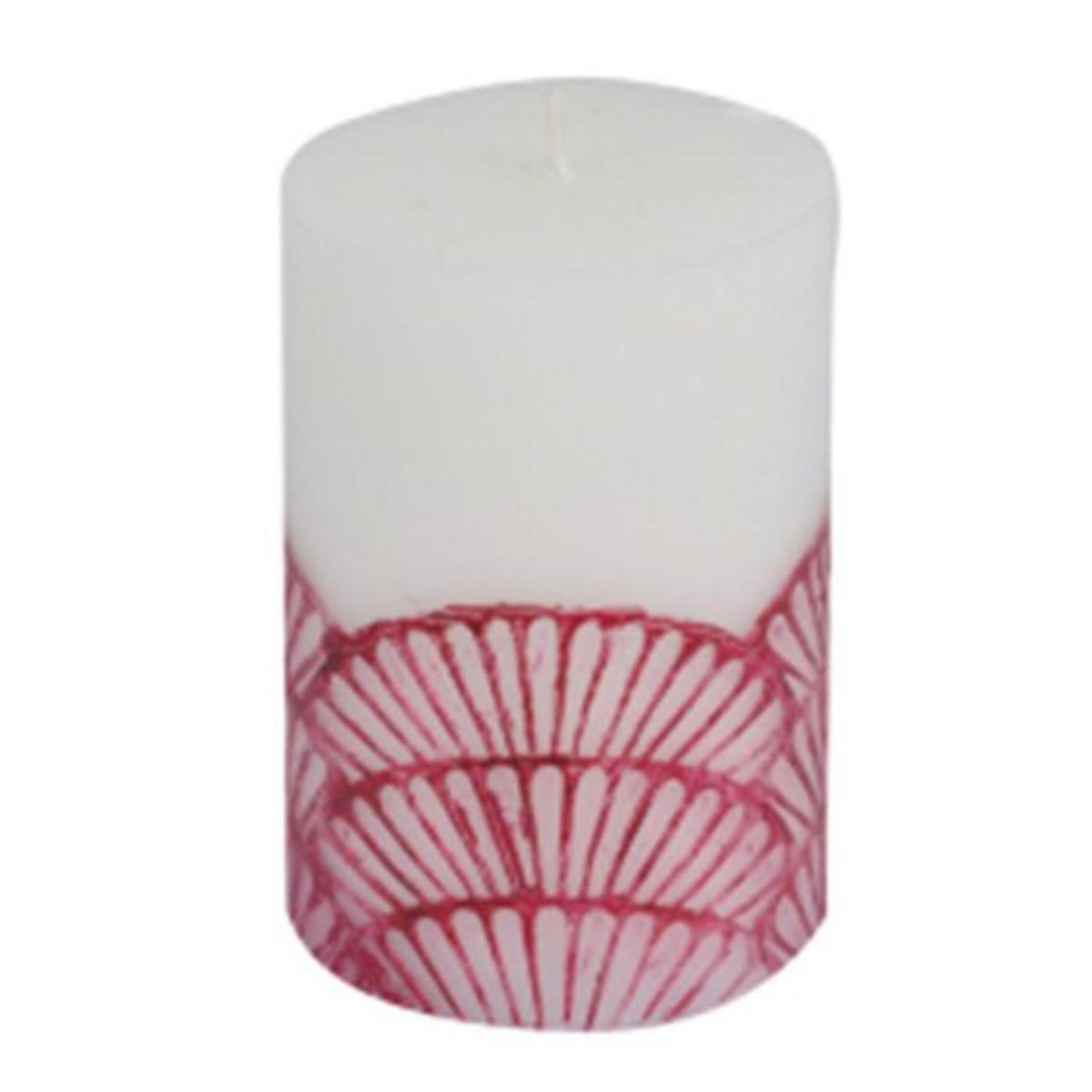 Paris Prix Bougie Pilier Déco  Mermaid  10cm Fuchsia & Blanc