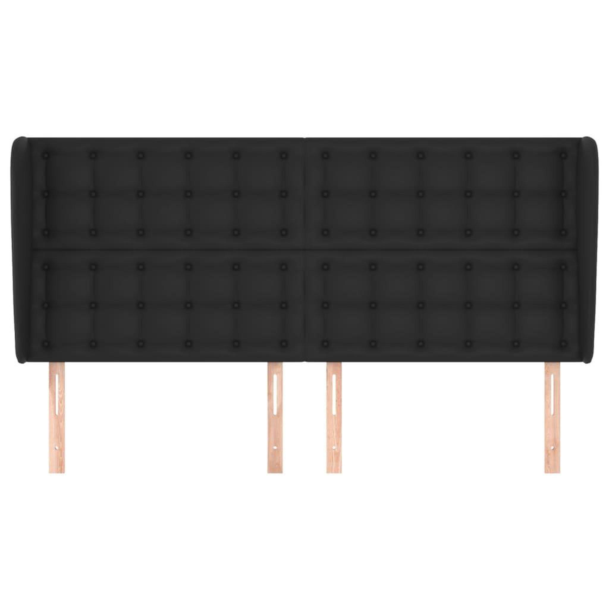 Voir la diapositive 4 : VIDAXL Tete de lit avec oreilles Noir 183x23x118/128 cm Similicuir