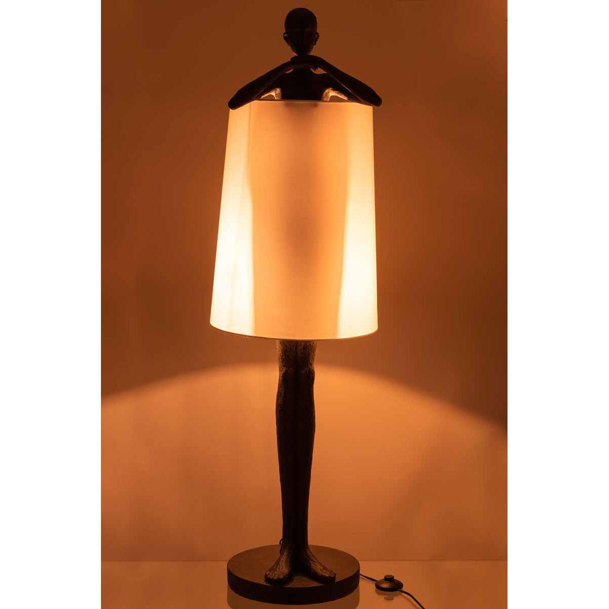Voir la diapositive 4 : J-LINE Lampe à poser  homme  41cm marron & blanc