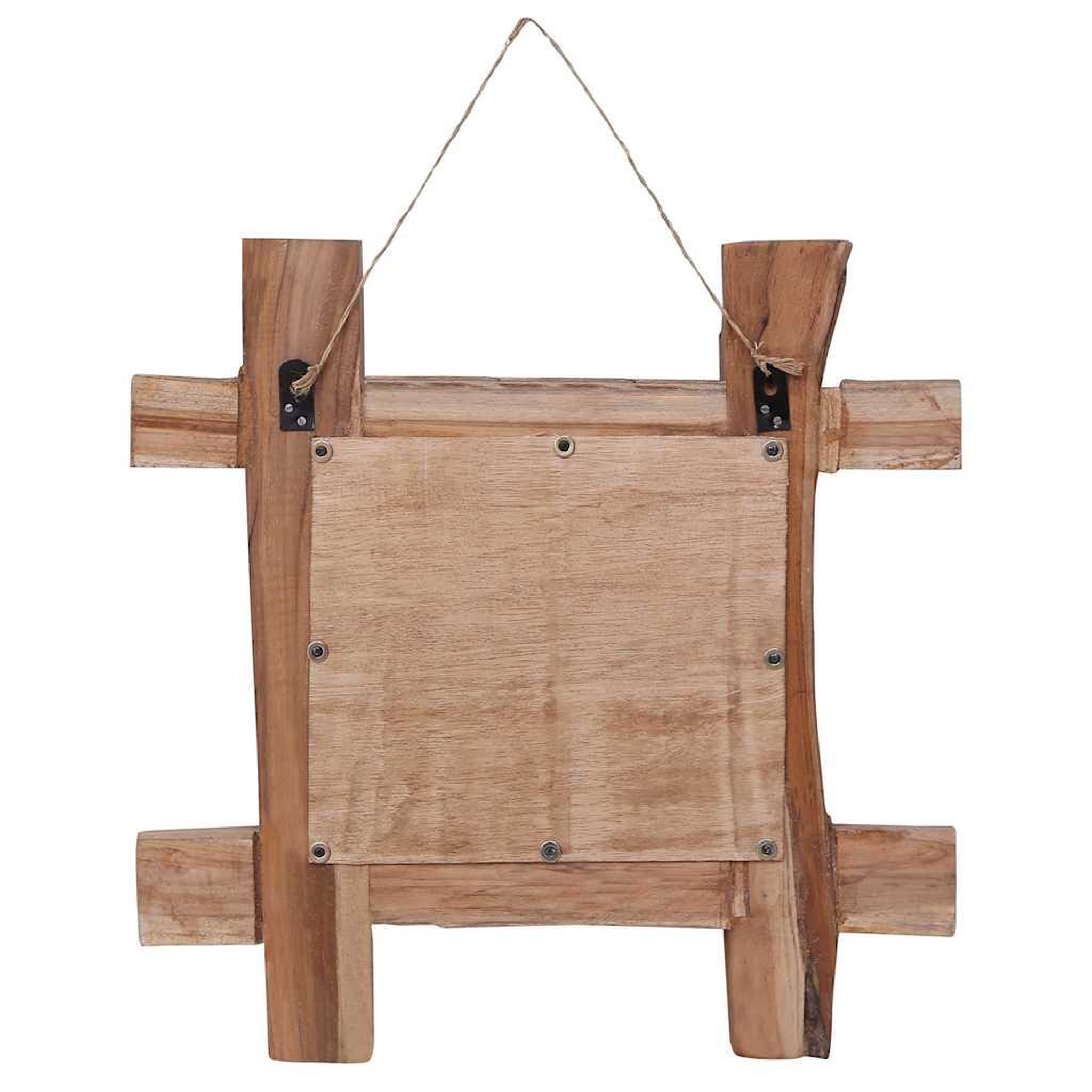 Voir la diapositive 3 : VIDAXL Miroir a buches naturel 50x50 cm bois de teck recycle