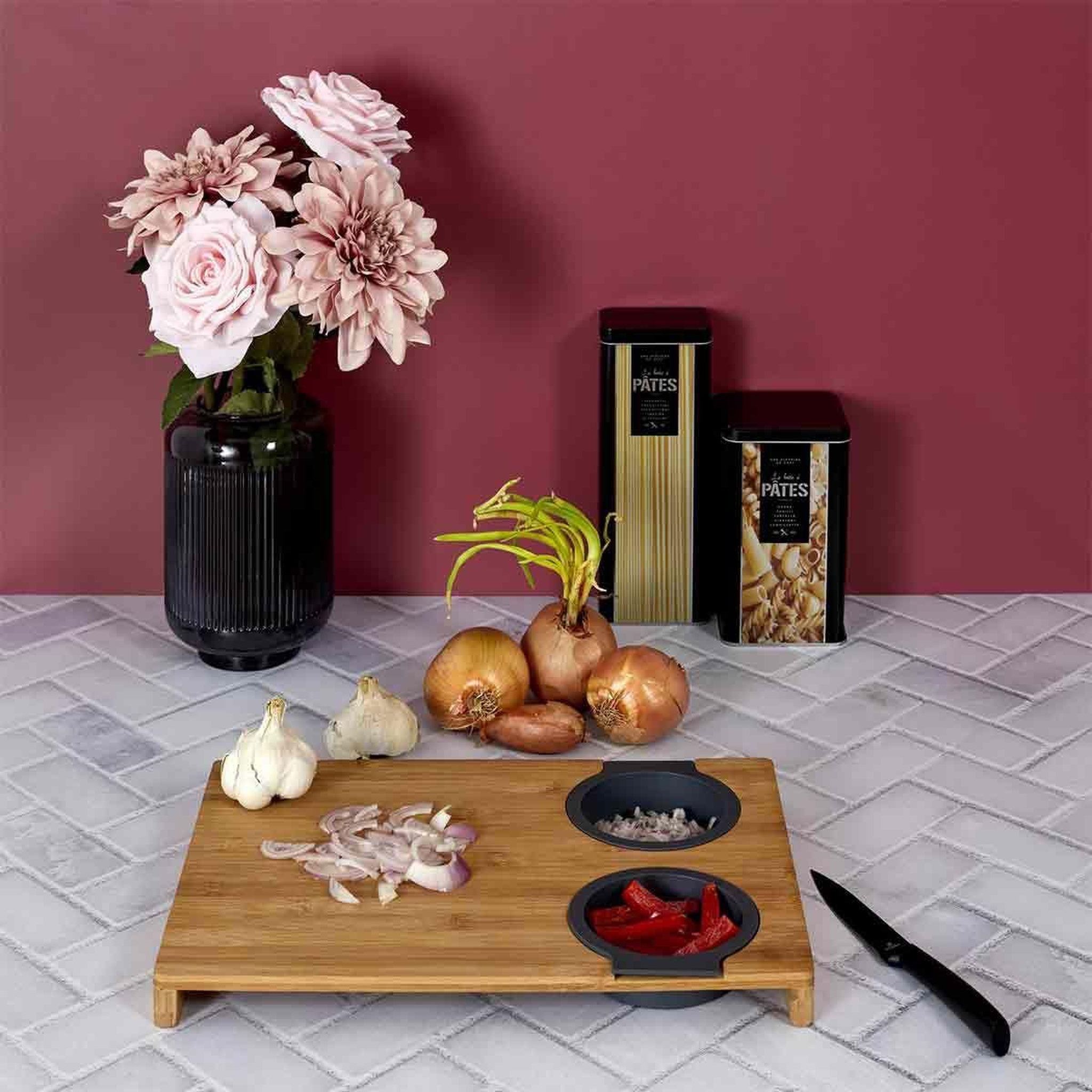 Voir la diapositive 5 : COOK CONCEPT Planche à Découper  3 en 1  40cm Naturel