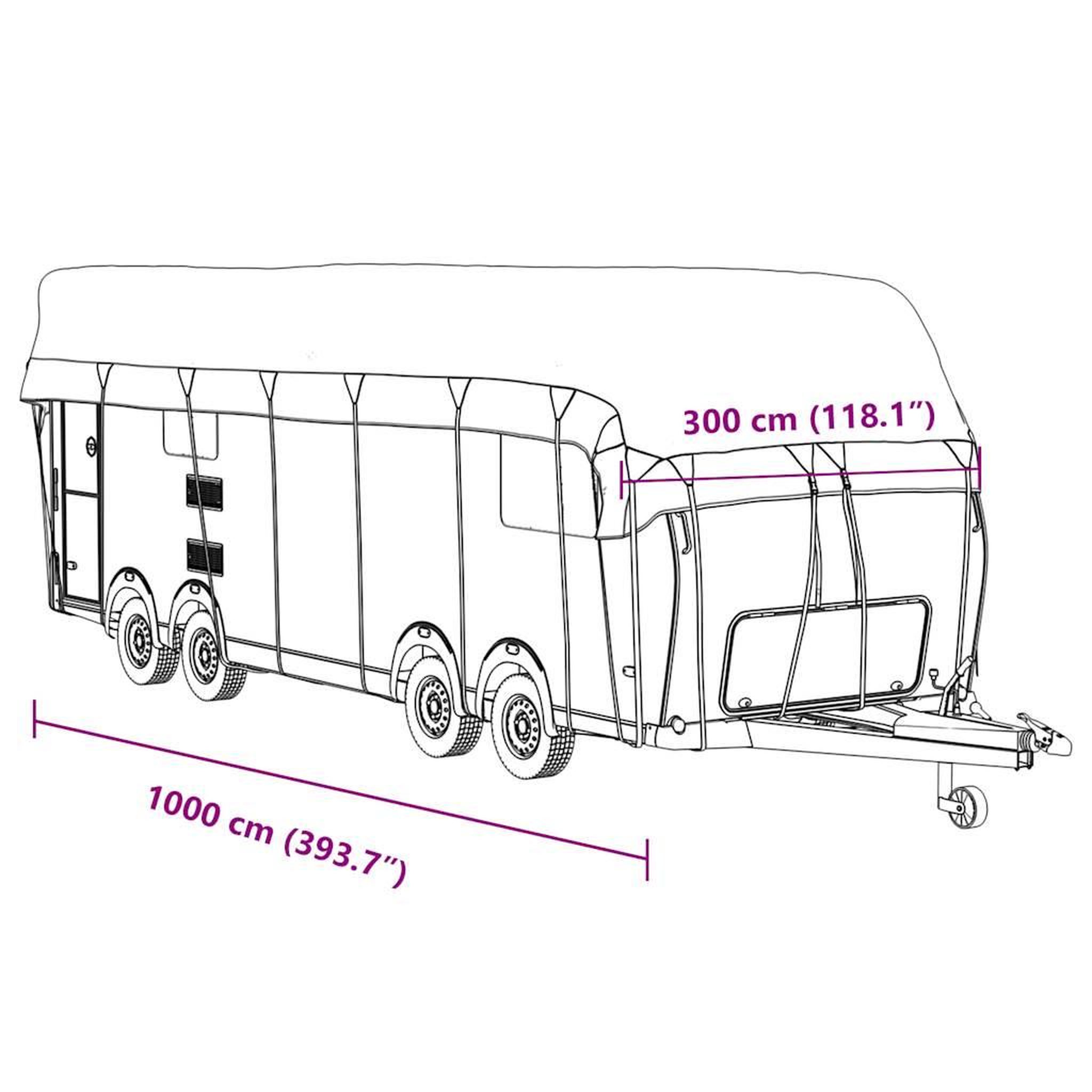 Voir la diapositive 6 : VIDAXL Housse de toit de caravane gris 1000x300 cm tissu non tisse