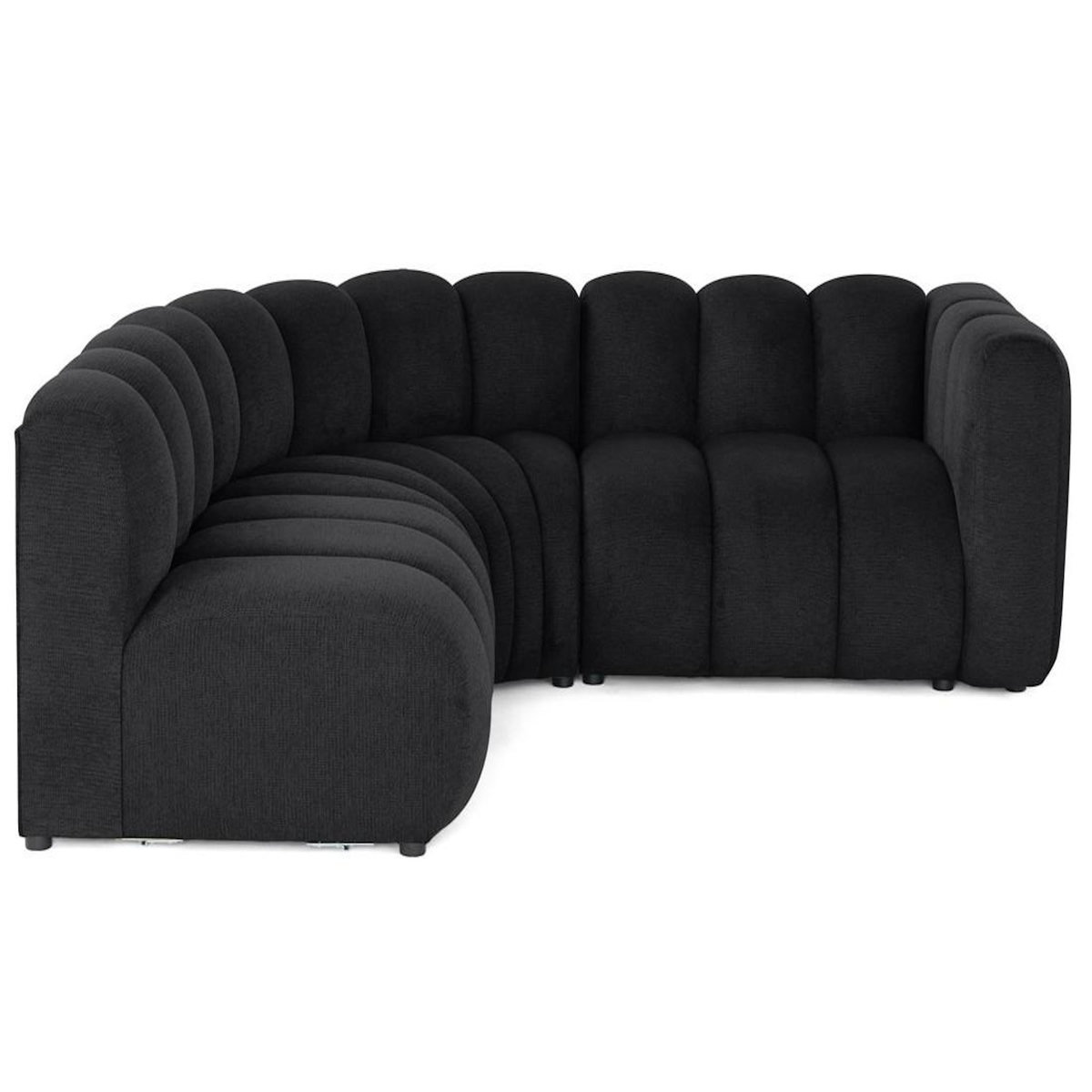 LISA DESIGN Debbie - canapé modulable d'angle gauche 4 places avec accoudoir en tissu texturé